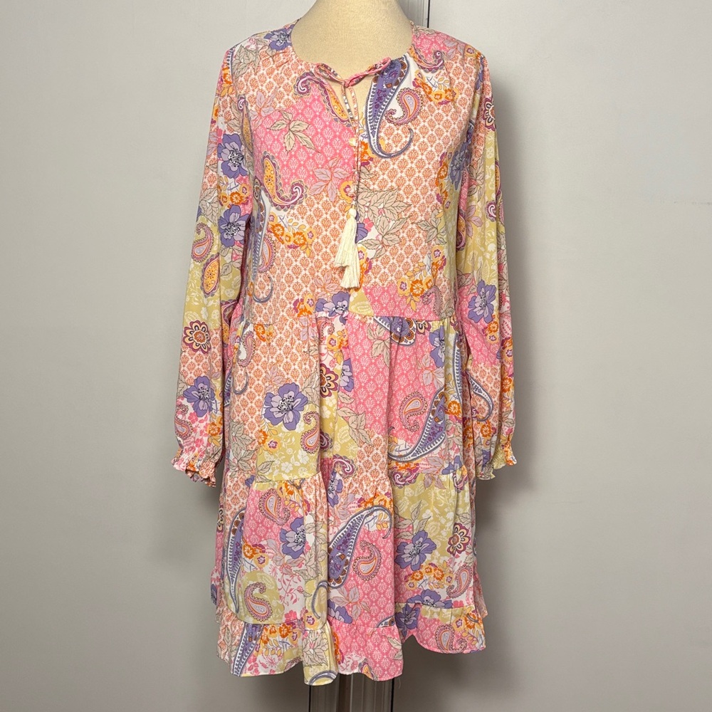 Colorful Paisley Boho Dress sz large
